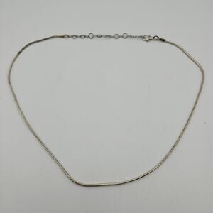 Silver Tone Thin Rope Chain Necklace 20" Simple Minimalist Everyday Stackable